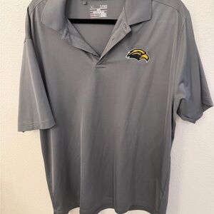 Gray Polo Shirt with Embroidered Southern Miss Logo